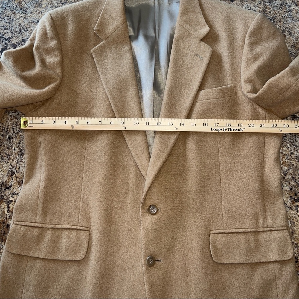 Vintage Stafford Camel Hair Wool Blend Tan Sport Coat Blazer Jacket Men’s 44R - Picture 10 of 14